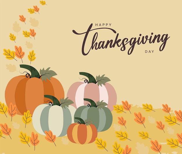 Einfache Thanksgiving-Grußkarten-Vektor-Illustration. Geeignet für Poster, Banner, Flyer