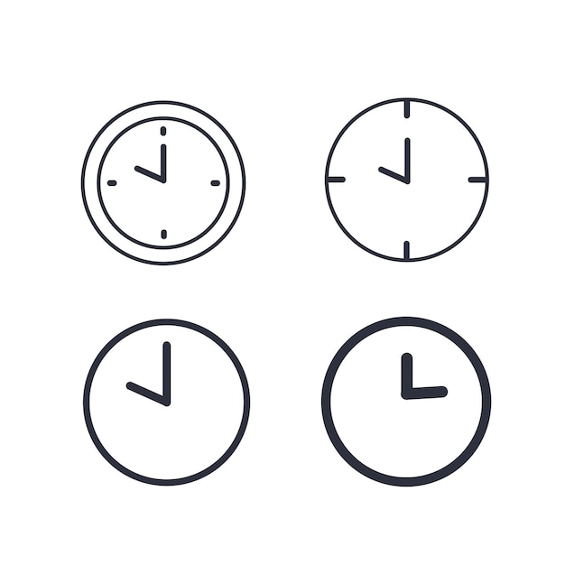 Einfache Uhr, Uhrensymbol isoliert auf weißem Hintergrund