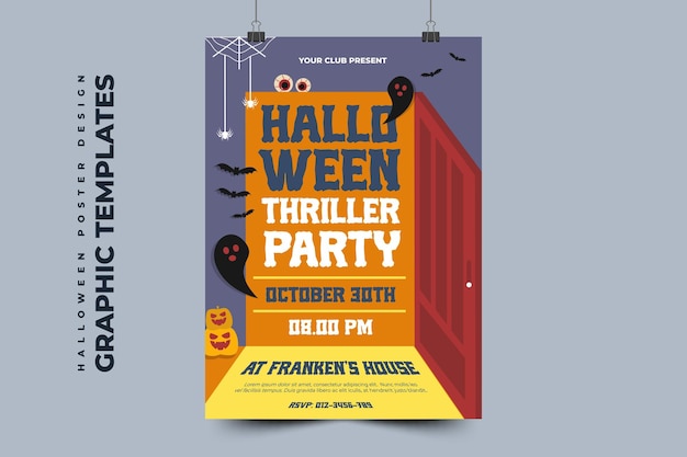 Vektor einfache und elegante halloween-grafikdesignvorlage, die einfach anzupassen ist