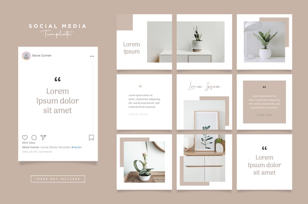 Einfache und minimalistische Social-Media-Post-Vorlage mit elegantem, klarem Designstil