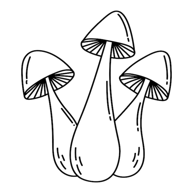 Einfache Vektor-Doodle-Skizze eines Waldpilzes. Leicht zu ändernde Farbe