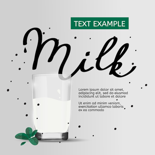 Einfache Vektor Milch Vorlage.