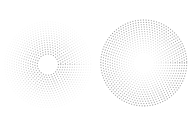 Einfache Vektor-Schwarz-Weiß-Kreis-Halbton, isoliert auf weiß