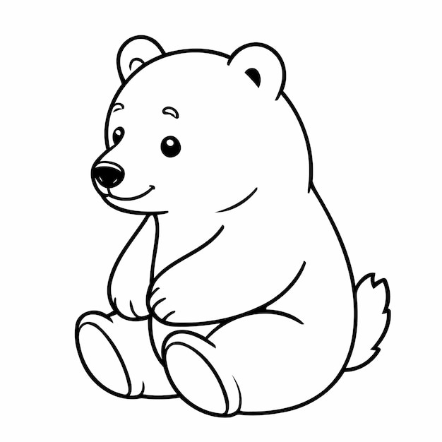 Einfache Vektorillustration von Bär für Kinder Färbungsaktivität