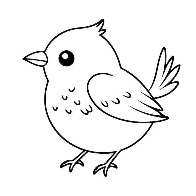 Einfache Vektorillustration von Bird-Doodle für Kinder-Arbeitsblatt