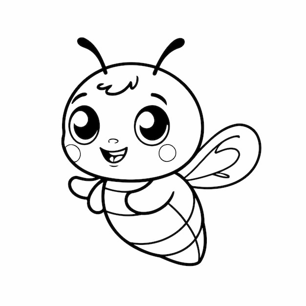 Einfache Vektorillustration von BumbleBee Malseite für Kinder