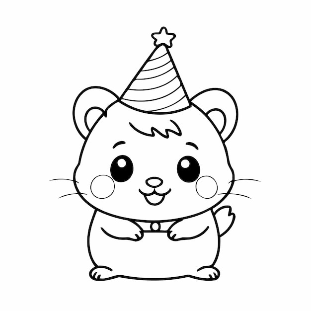 Einfache Vektorillustration von Hamsterzeichnungen für Kinder
