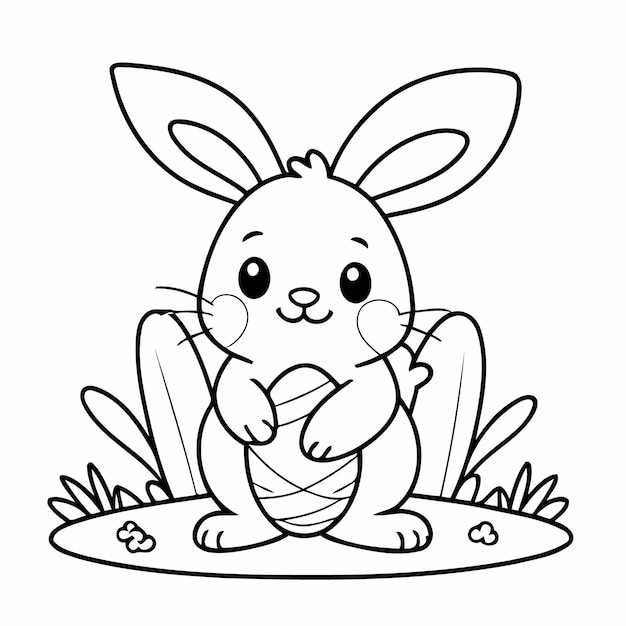 Einfache Vektorillustration von Ostern für Kinder Farbgebungsaktivität