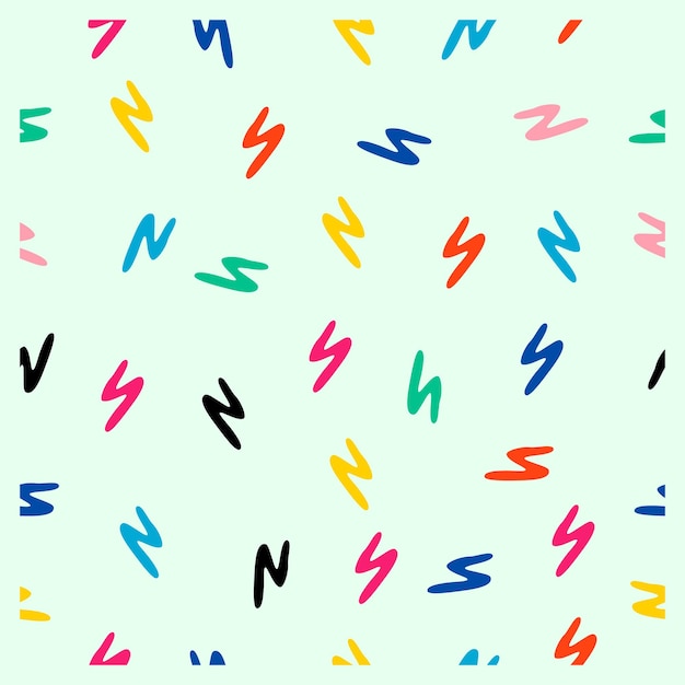 Einfache zickzackform nahtloser blauer hintergrund vektor doodle hand zeichnen bunt