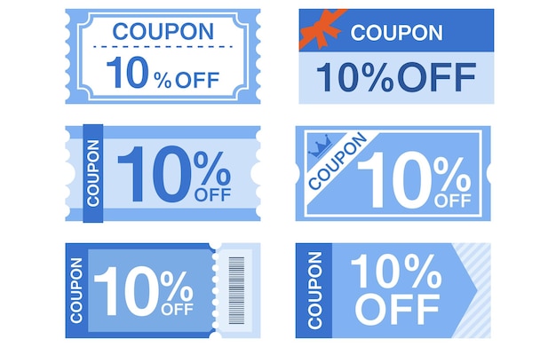 Einfacher 10-rabatt-coupon, der zum einkaufen von 6-typen-sets verwendet werden kann