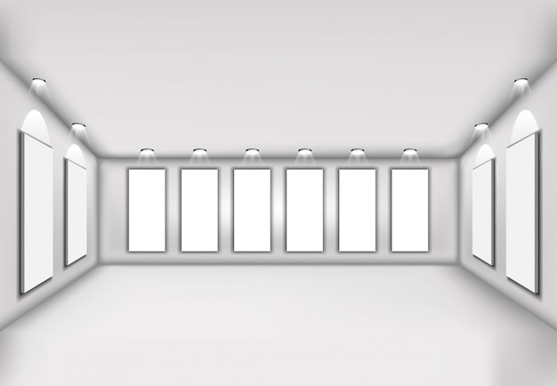 Einfacher innenvektor der illustration 3d mit wandleerzeichen