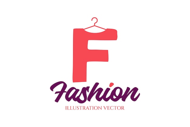 Einfacher minimalistischer Anfangsbuchstabe F für Fashion-Ikonen-Symbol-Illustration