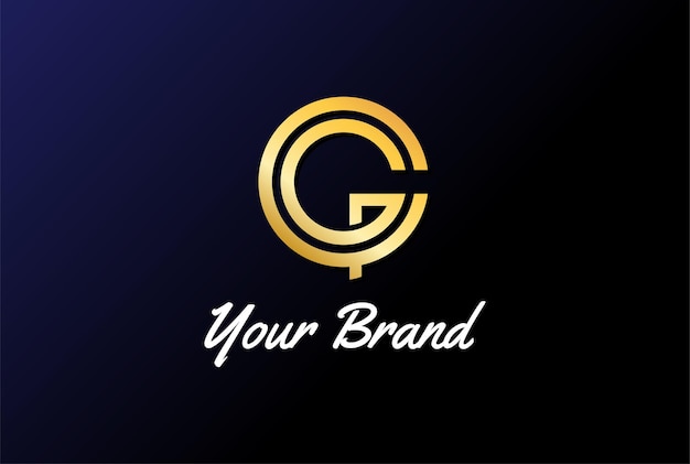 Einfacher minimalistischer Luxus Anfangsbuchstabe GC CG Golden Coin Logo Design Vector