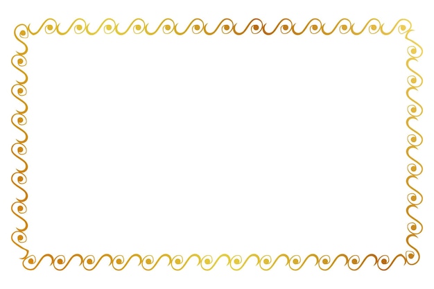 einfacher nahtloser Vektor Gold goldenes Rechteck handgezeichneter Skizze Blumenrand
