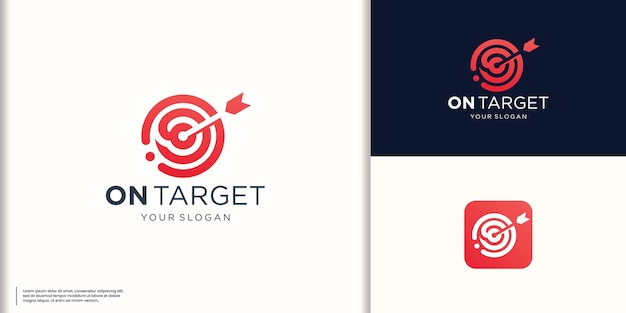 Einfacher Pfeil rechts auf das Ziel Logo Design Inspiration