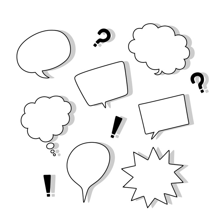 Einfacher Schwarz-Weiß-Dialogballon