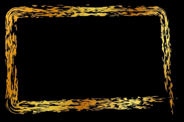 Einfacher Vektor goldener asymmetrischer Rechteck-Buntstiftrahmen