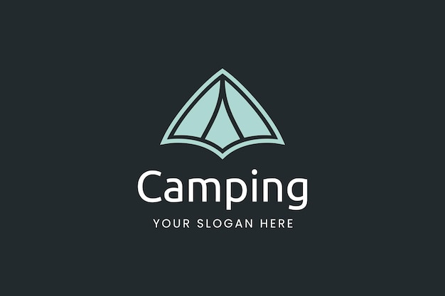 Vektor einfaches camping-logo mit zeltform