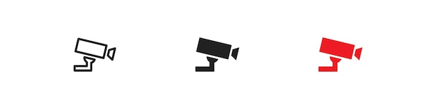 Einfaches CCTV-Icon-Set Überwachungskamera-Konzeptillustration im flachen Vektorstil