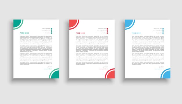 Vektor einfaches corporate-briefkopf-template-design