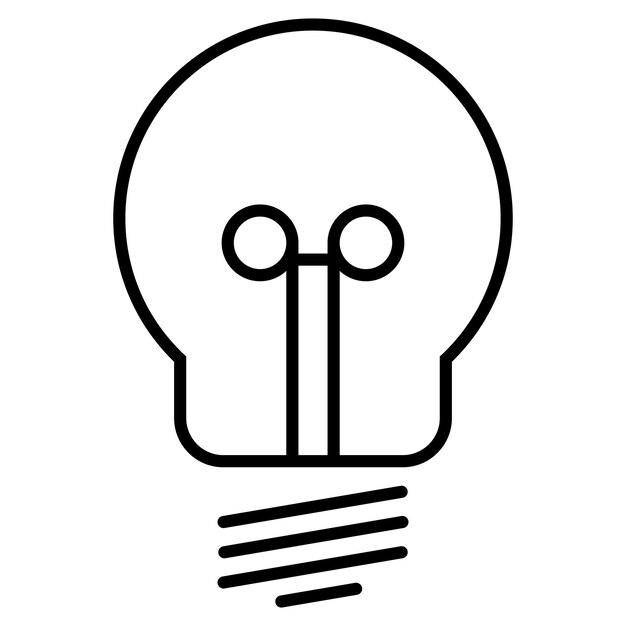 Einfaches dünnes lampen- oder glühbirnensymbol für idee und elektrisches logo-konzept.