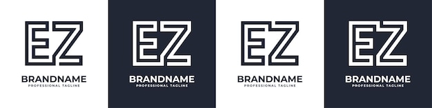 Einfaches ez-monogramm-logo, das für jedes unternehmen mit ez- oder ze-initiale geeignet ist