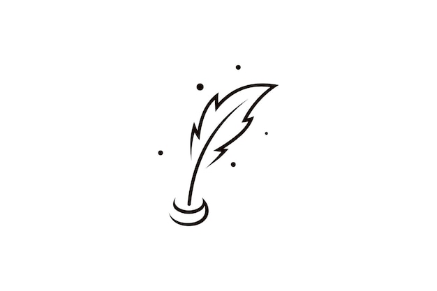 Vektor einfaches federstift-signatur-logo-design