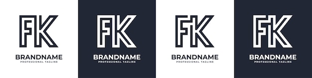 Einfaches FK-Monogramm-Logo, geeignet für jedes Unternehmen mit FK- oder KF-Initiale