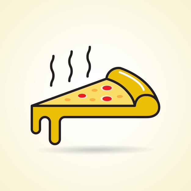 Einfaches flaches symbolbild eines stücks pizza