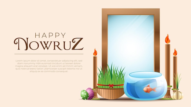 Einfaches fröhliches nowruz-banner-design