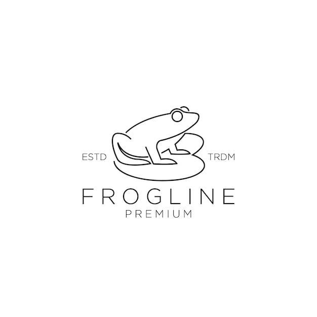 Einfaches froschlinien-logo-design