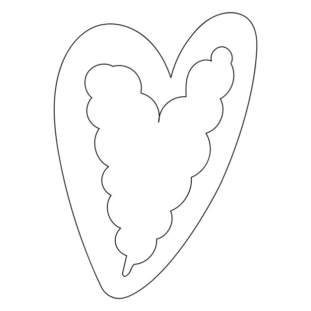 Vektor einfaches herz-droodle-symbol des valentinstags vektor-illustration