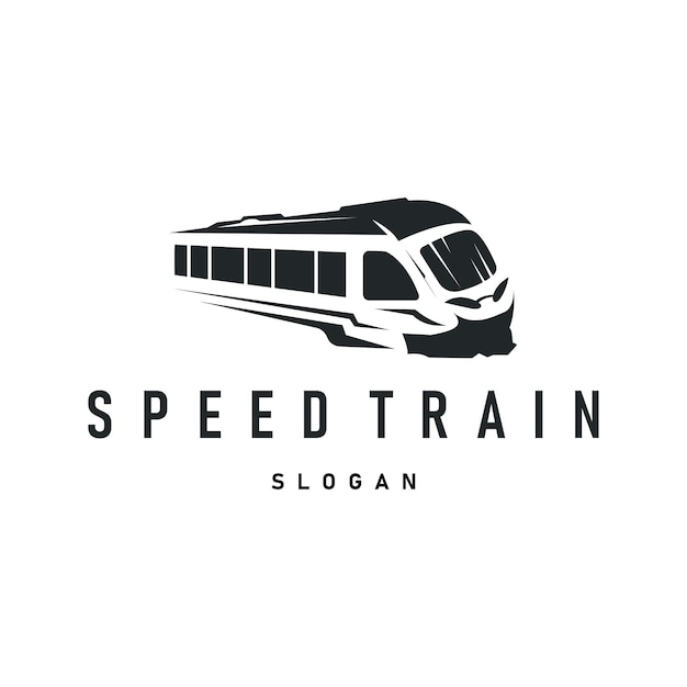 einfaches Konzept minimalistisches Zugtransport-Logo Vorlage Lokomotive Schnellzug-Illustration Geschäftsmarke