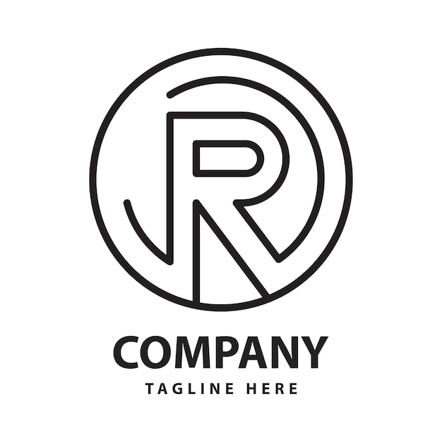 Einfaches kreisförmiges monogramm-buchstaben-r-logo