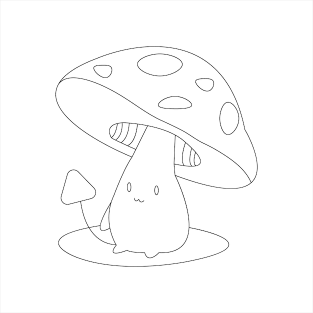 Einfaches Kunstdesign für Waldpilze