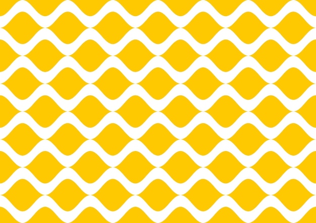 Einfaches kurvenmuster, gelbe farbe, geometrische form, textilkunst, handgezeichnetes linienbild und hintergrund