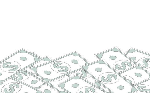 Einfaches Linienkunst-Dollarschein-Hintergrundmaterial mit Kopierraum