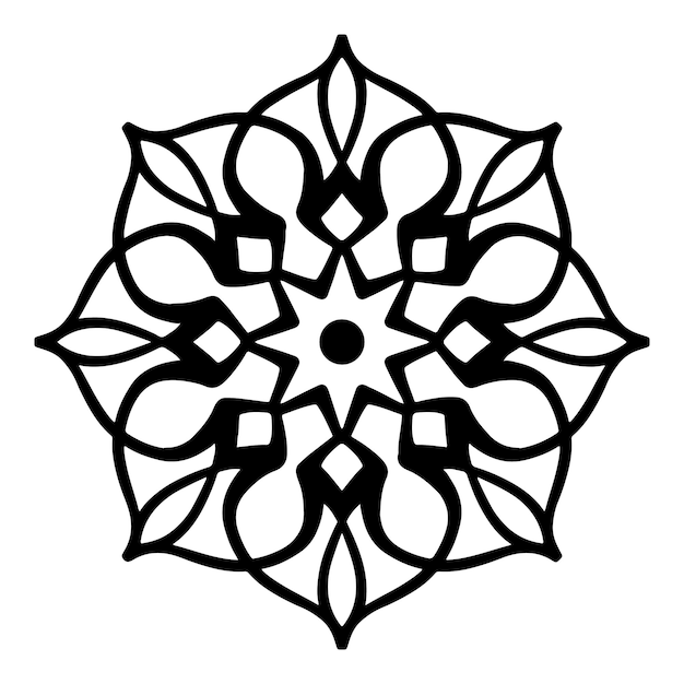 Einfaches Mandala mit Blumendekoration