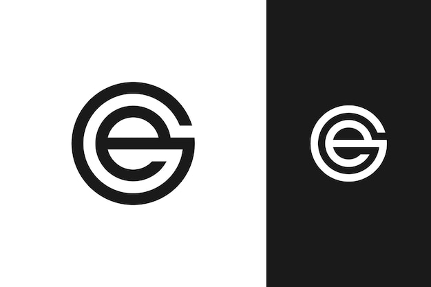 Einfaches minimales modernes initiales e- und g-monogramm-logo-design