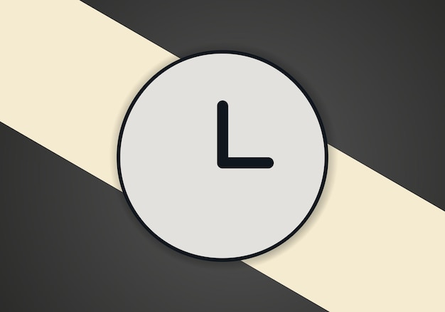 Einfaches minimalistisches Uhrensymbol-Ikonen-Vektorbild