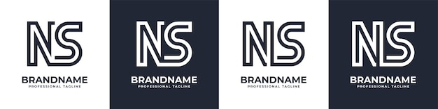 Einfaches NS-Monogramm-Logo, das für jedes Unternehmen mit NS- oder SN-Initiale geeignet ist