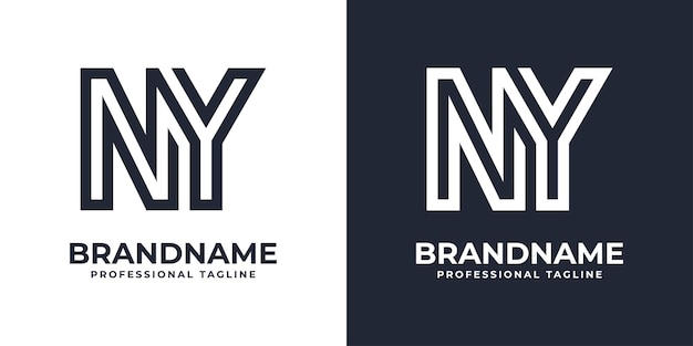 Einfaches ny-monogramm-logo passend für jedes geschäft mit ny- oder yn-initiale