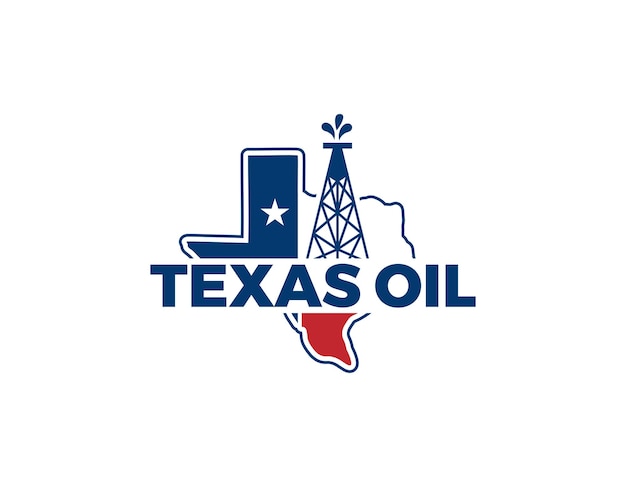 Einfaches öl mit texas maps-logo-design-vorlage