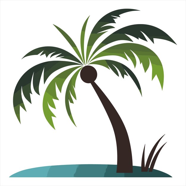 Einfaches palmen-logo vektor weißer hintergrund