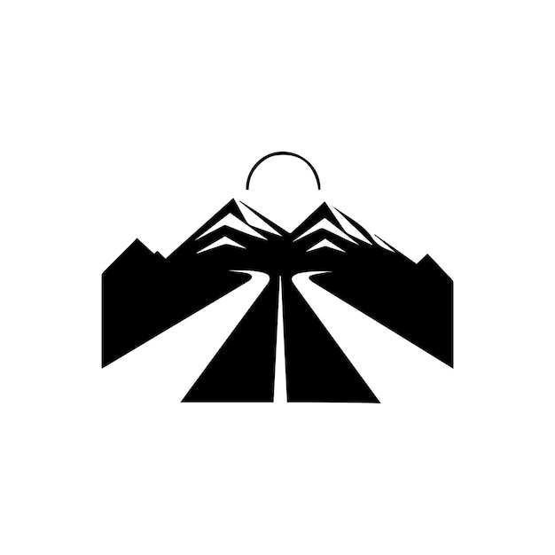 Einfaches realistisches bergstraßen-logo