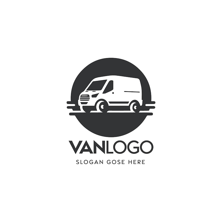 Vektor einfaches schwarz-weiß-logo-design für verkehrsunternehmen