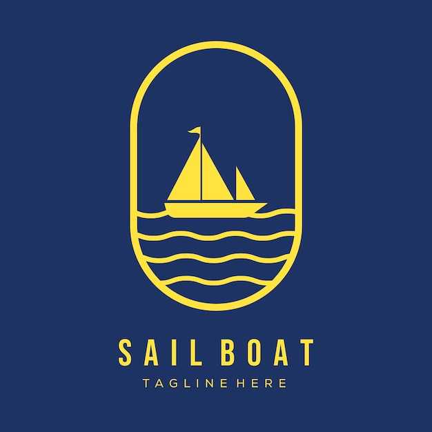 Einfaches segelboot-logo-vektor-illustrationsdesign