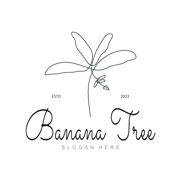 Einfaches Silhouette-Bananenbaum-Logo, flacher Design-Vektor