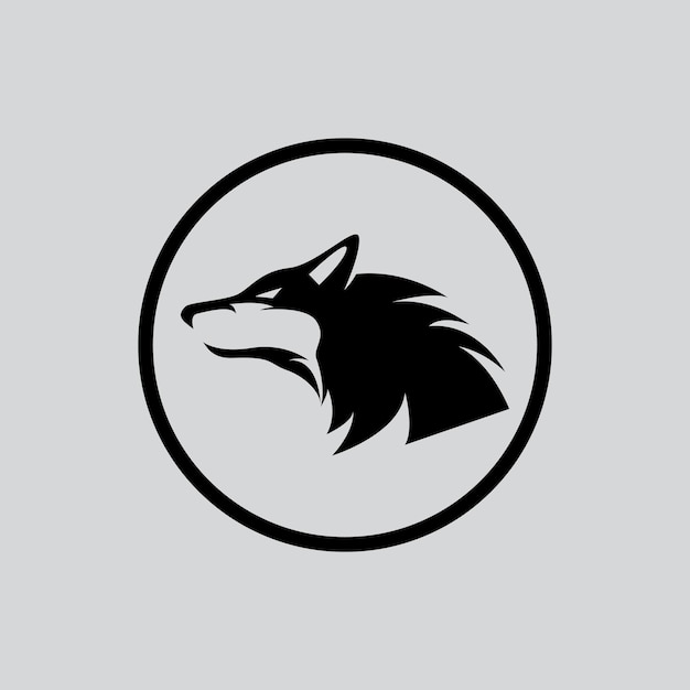 Einfaches silhouetten-wolfskopf-logo