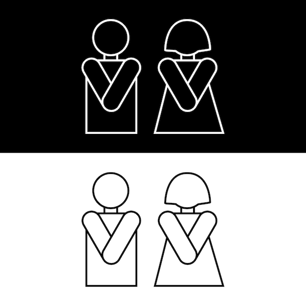 Vektor einfaches toilettenzeichen männliche und weibliche silhouette süße minimalistische linienkunst